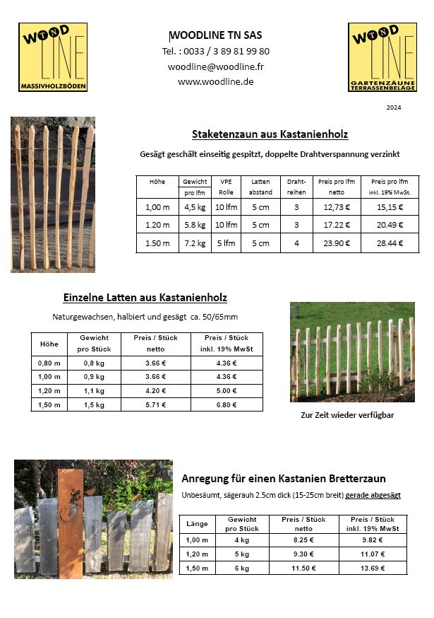 Nun auch Staketenzaun in Robinie